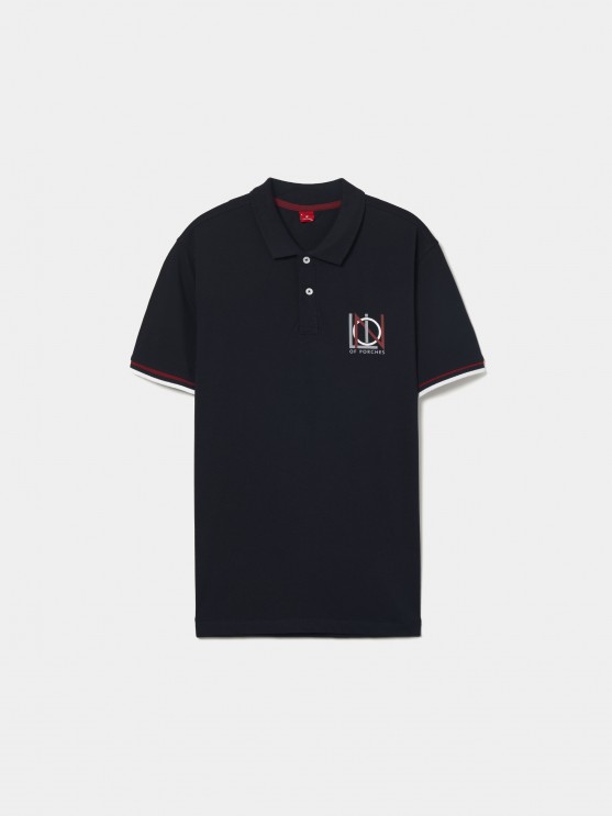 Regular fit piqu polo shirt