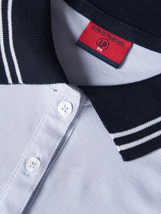 Two-tone pique polo shirt