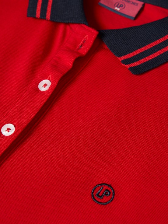 Two-tone pique polo shirt