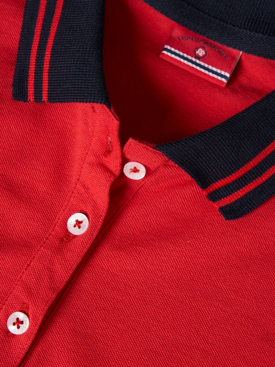 Two-tone pique polo shirt