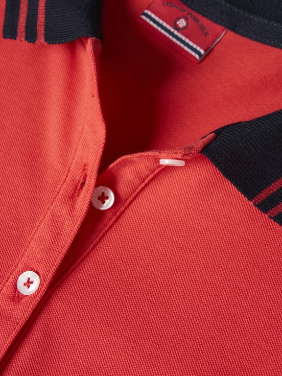 Two-tone pique polo shirt