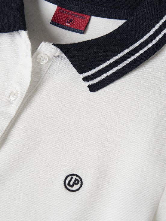 Two-tone pique polo shirt