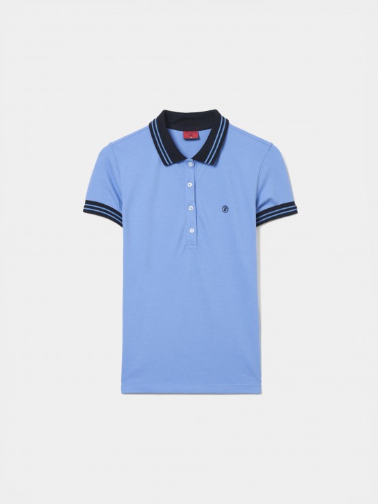 Two-tone pique polo shirt