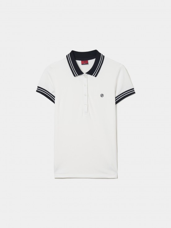 Two-tone pique polo shirt