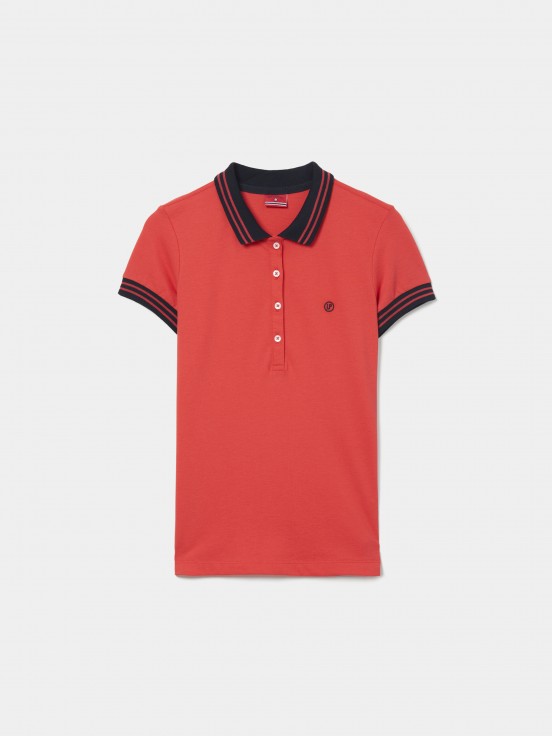 Two-tone pique polo shirt