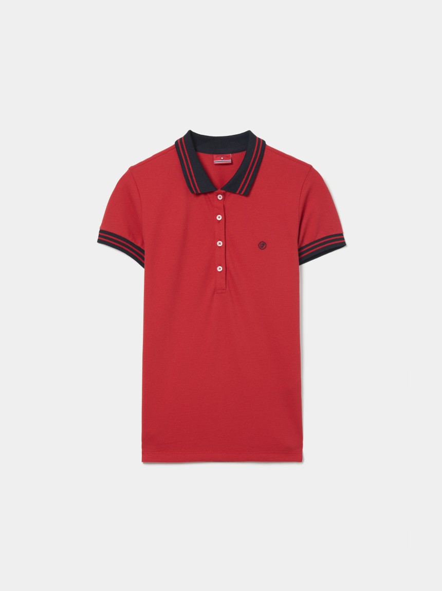 Two-tone pique polo shirt