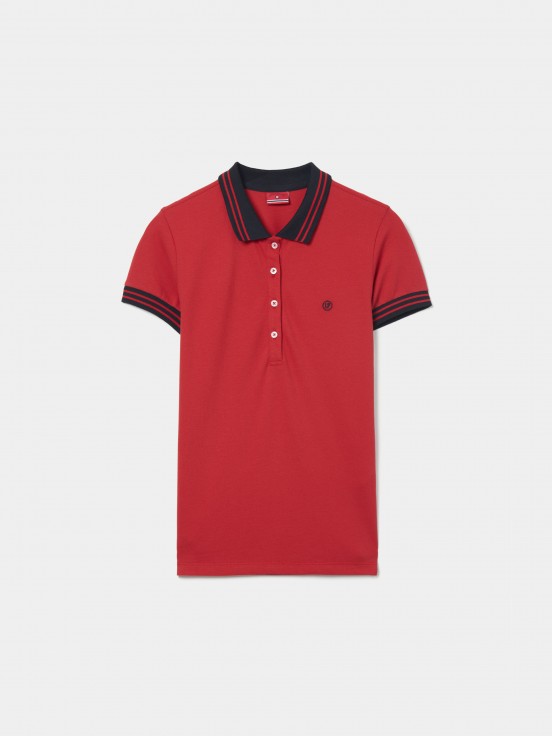 Two-tone pique polo shirt