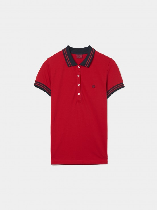 Two-tone pique polo shirt