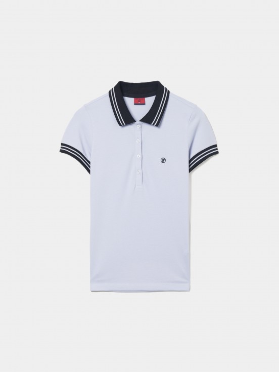 Two-tone pique polo shirt