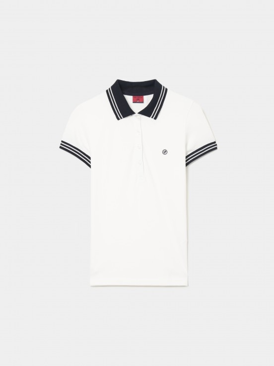 Two-tone pique polo shirt