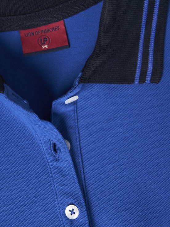 Two-tone pique polo shirt