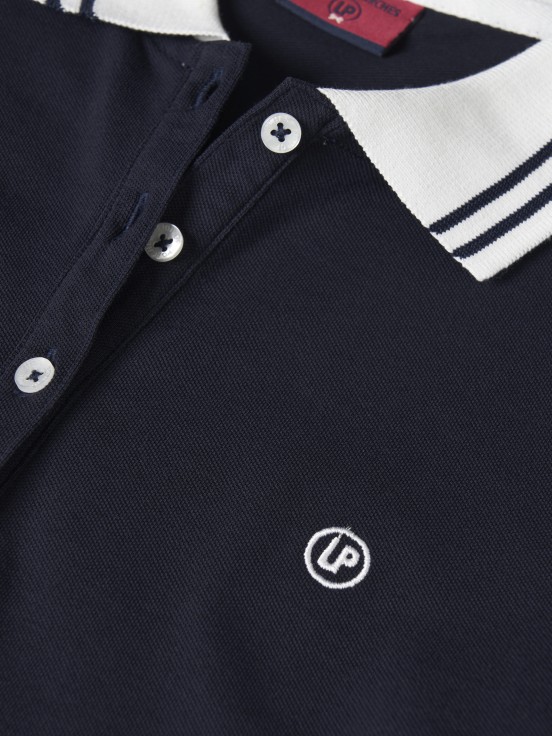 Two-tone pique polo shirt