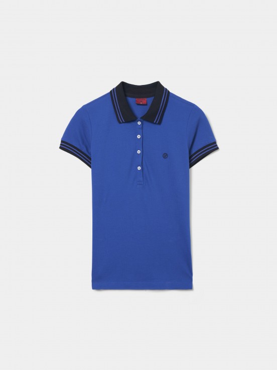 Two-tone pique polo shirt