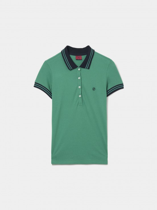 Two-tone pique polo shirt