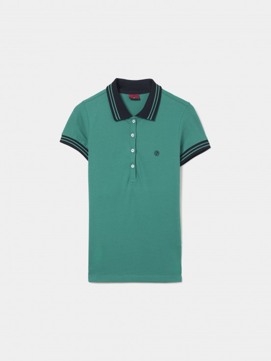 Two-tone pique polo shirt