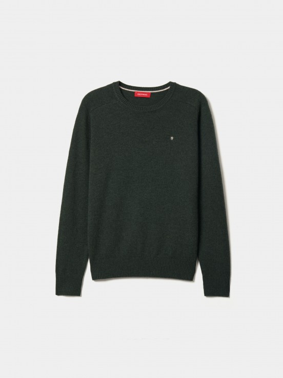 Round neck wool pullover