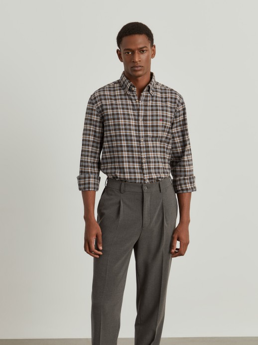 Plaid slim fit shirt