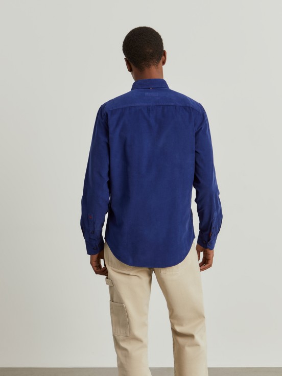 Camisa slim fit de bombazine