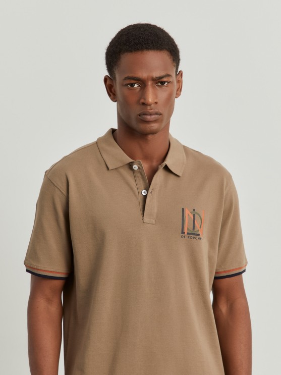 Regular fit piqu polo shirt