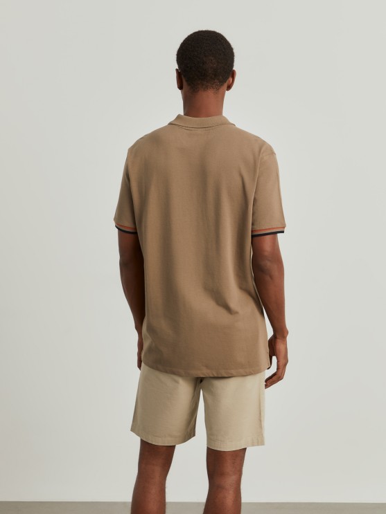 Regular fit piqu polo shirt