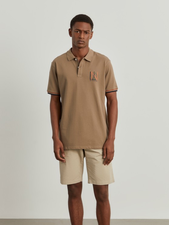 Regular fit piqu polo shirt