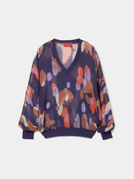 Blusa fluida estampada