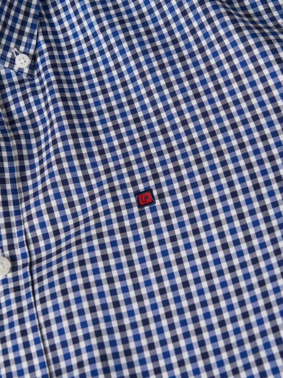 Camisa para hombre de algodn slim fit con estampado de cuadros