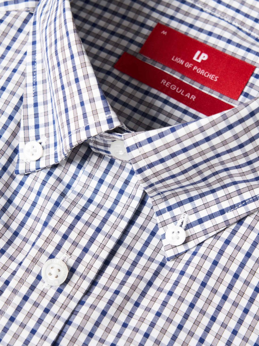 Camisa para homem regular fit de algod�o em cor lisa