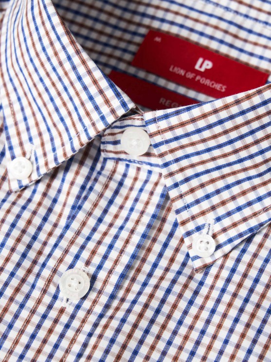 Camisa para homem regular fit de algodo com riscas