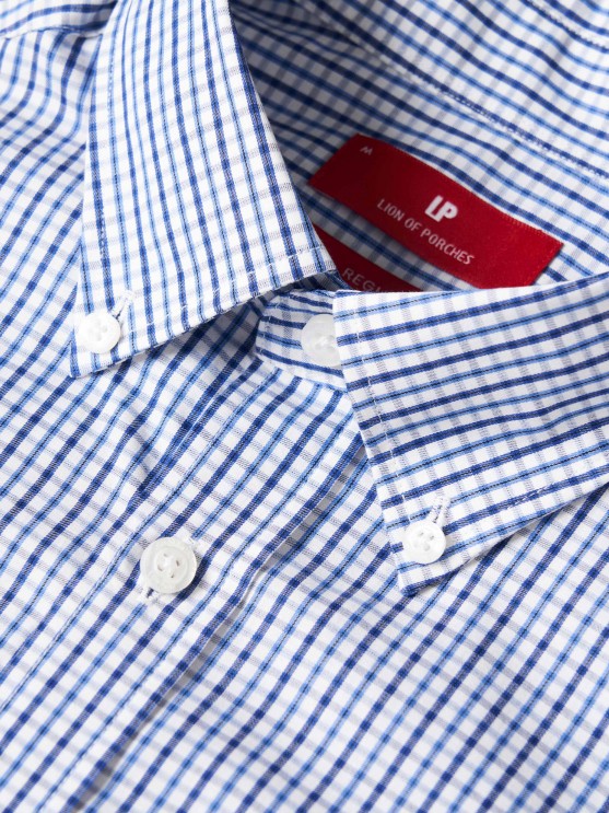 Camisa para homem regular fit de algodo com riscas