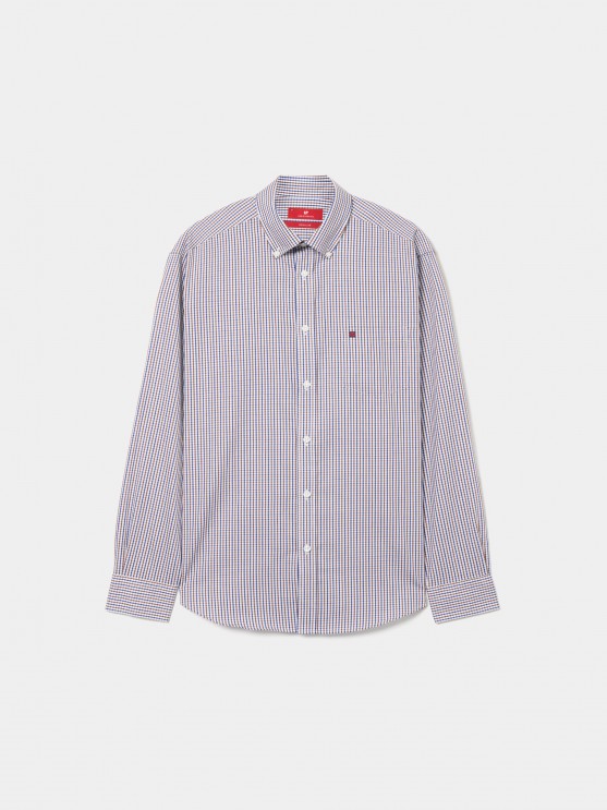 Camisa para homem regular fit de algodo com riscas