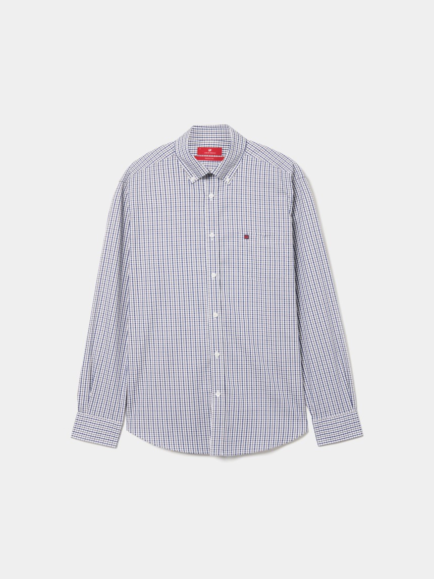 Camisa para homem regular fit de algod�o em cor lisa