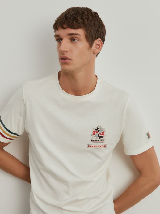 T-shirt masculina de algodo Lion x FDI