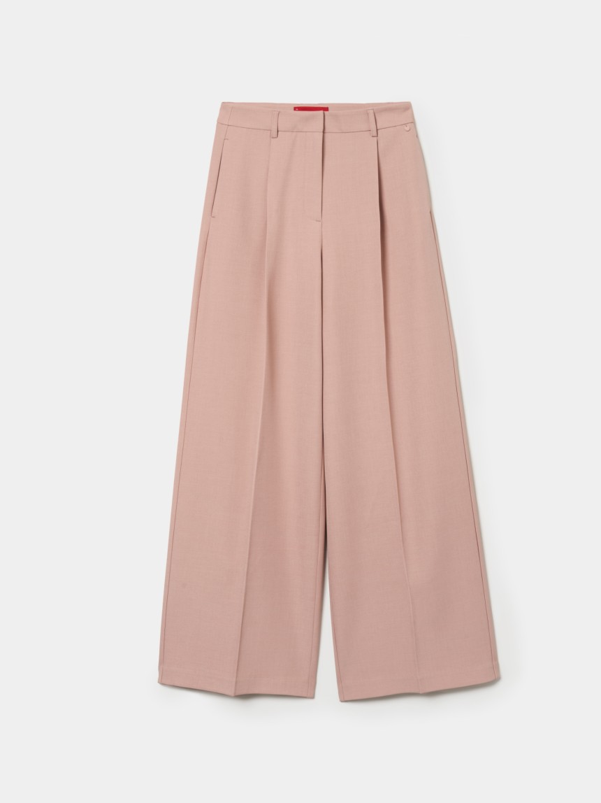 Creased palazzo trousers