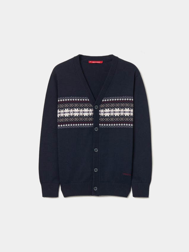 Casaco malha jacquard