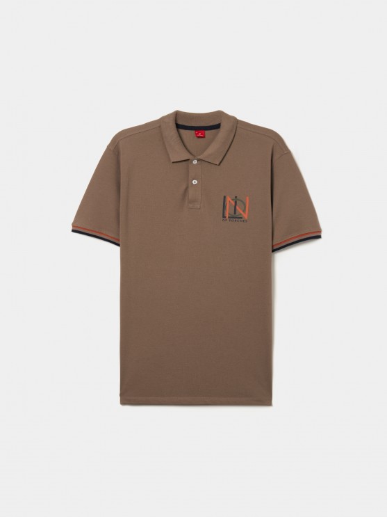 Regular fit piqu polo shirt