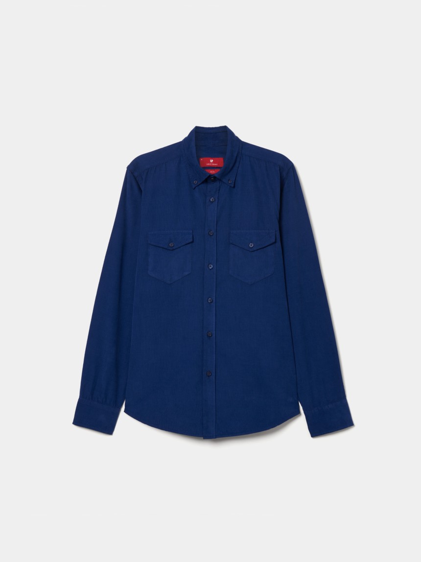 Camisa slim fit de bombazine