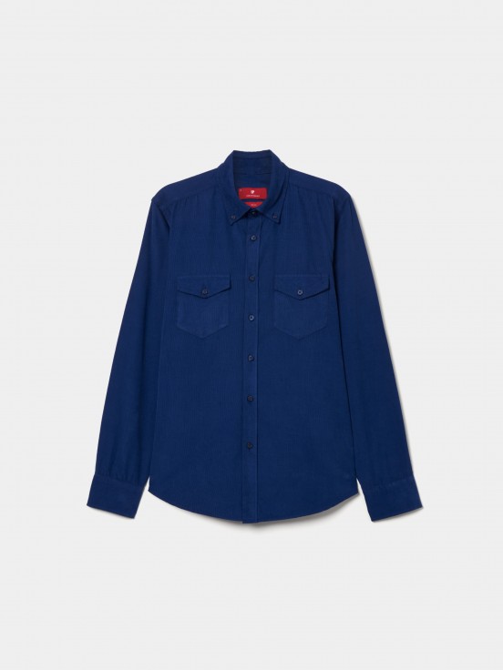 Camisa slim fit de bombazine