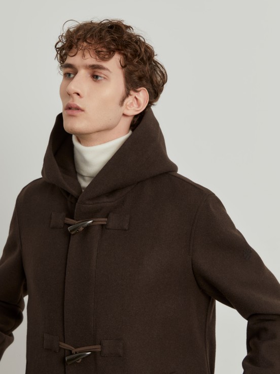 Hooded overcoat mens on sale