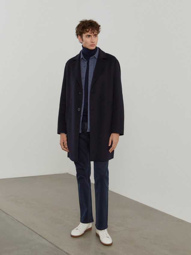 Wool blend overcoat
