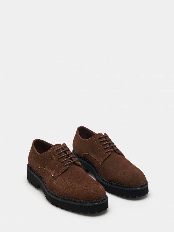 Suede lace-up shoes