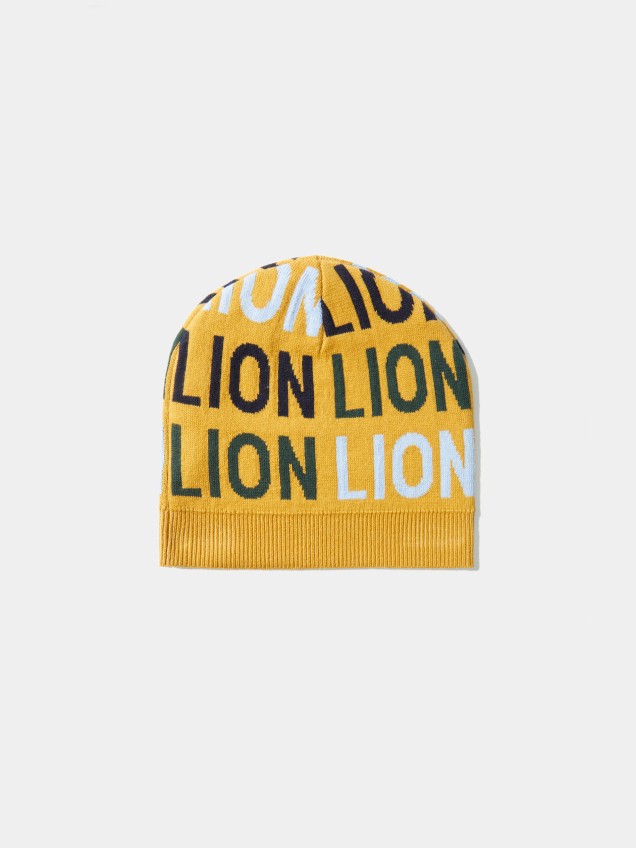 Gorro de algod�o e caxemira com lettering