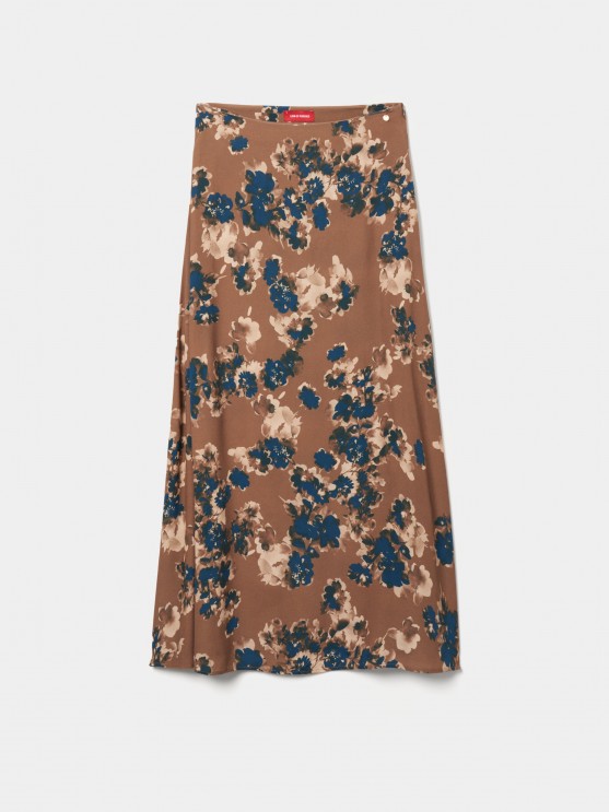 Long printed skirt