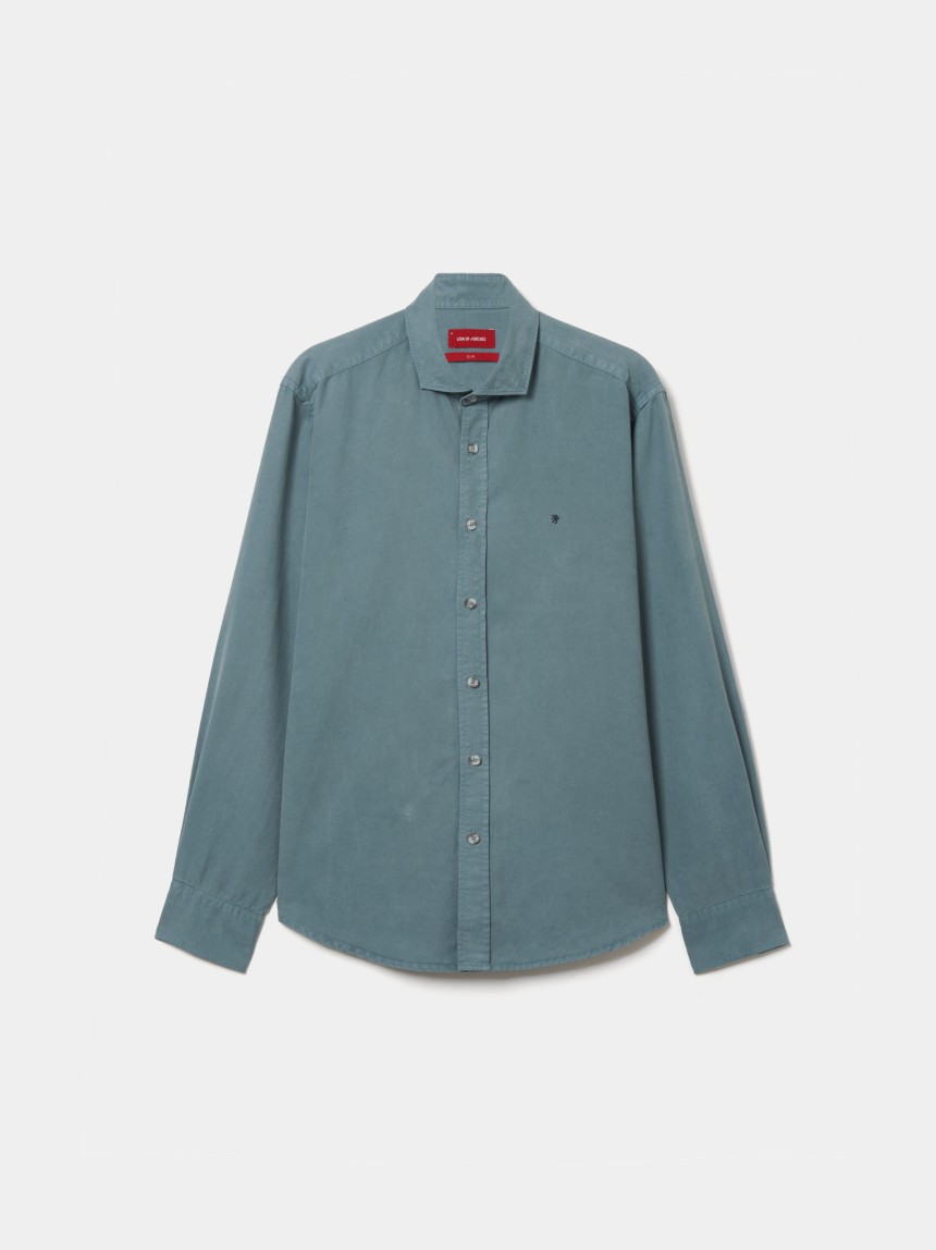 Slim fit shirt in lyocell and linen