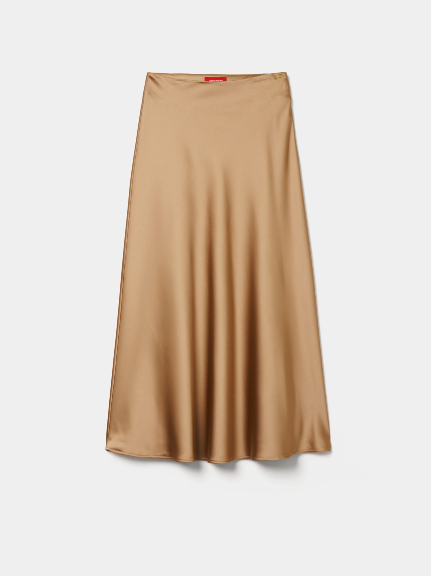 Saia midi acetinada