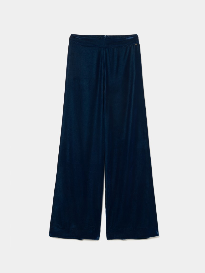 Velvet palazzo pants