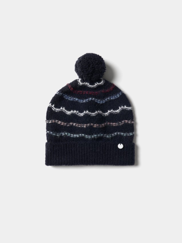 Beanie with pom-pom