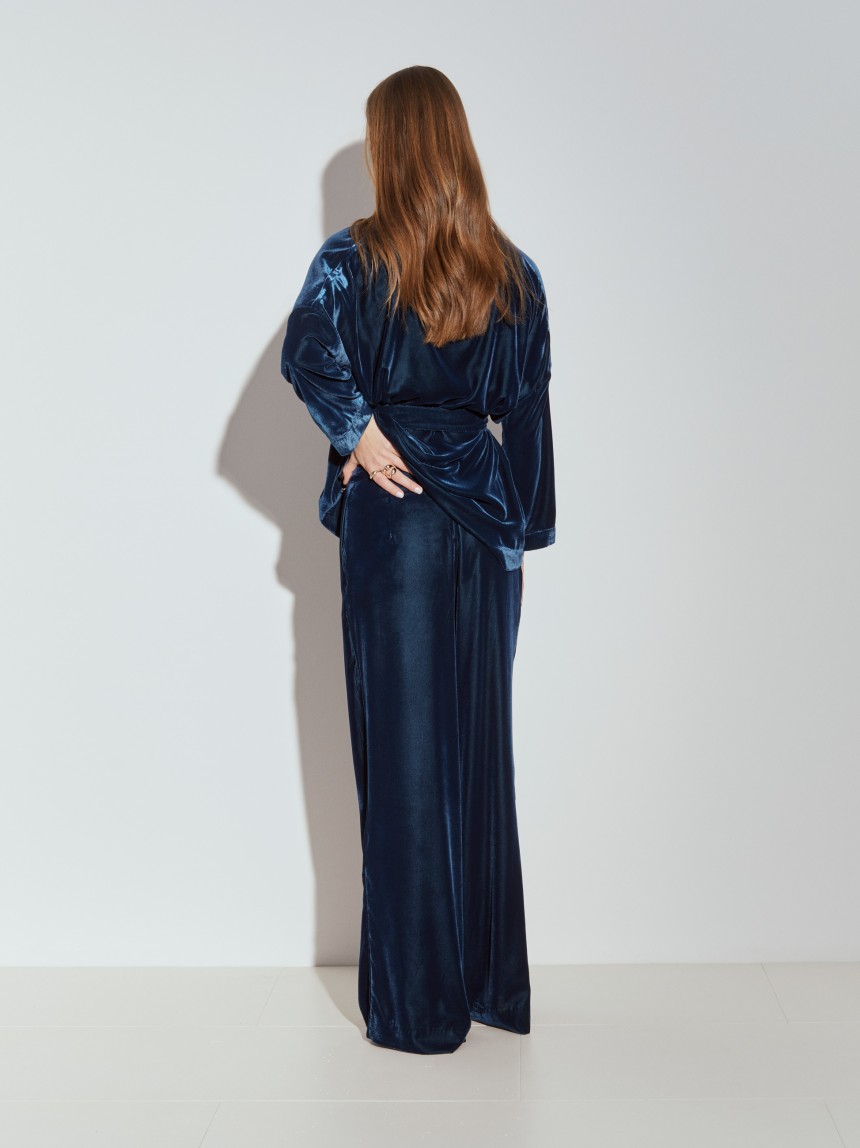 Velvet palazzo pants