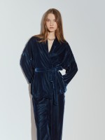 Velvet coat with belt