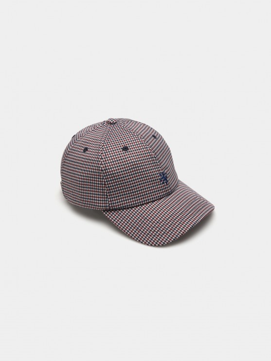 Gorra con estampado de cuadros